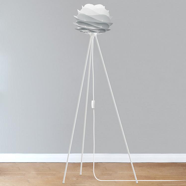 Торшер Кармина на белой треноге, S Carmina Floor Lamp With White Tripod Mini