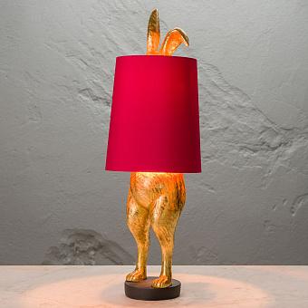 Настольная лампа Table Lamp Hiding Bunny Pink полирезин Gold Polyresin