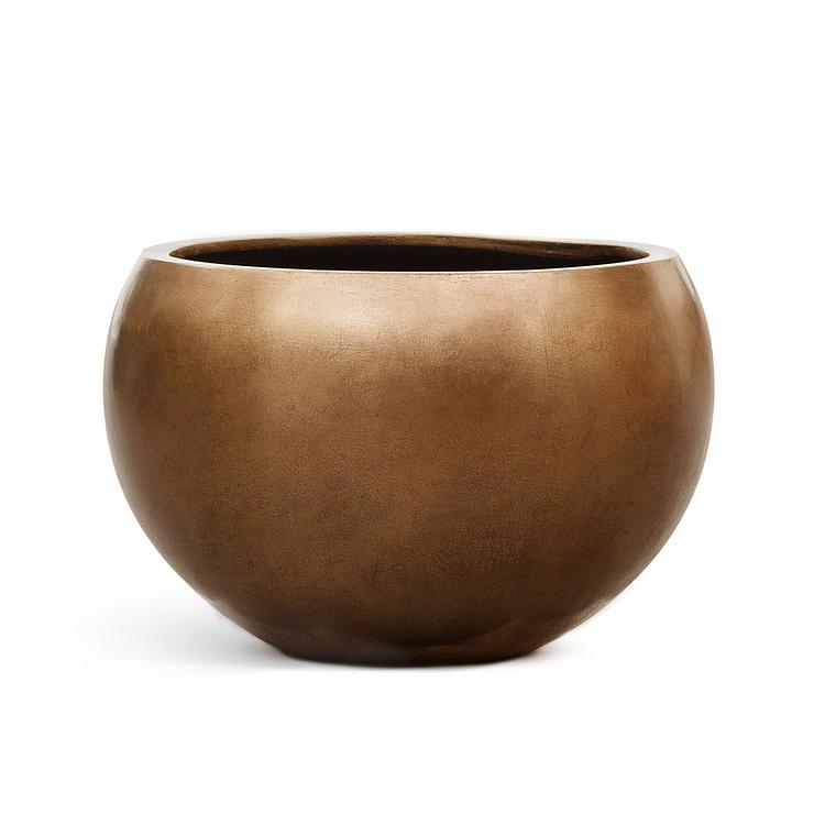 Кашпо Effectory Metal Hemisphere Pot Dark Matte Gold Small