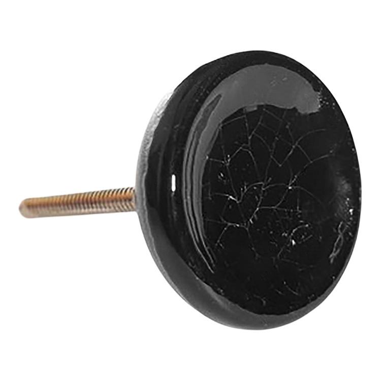 Мебельная ручка Чёрный кракелюр Cracked Knob Black
