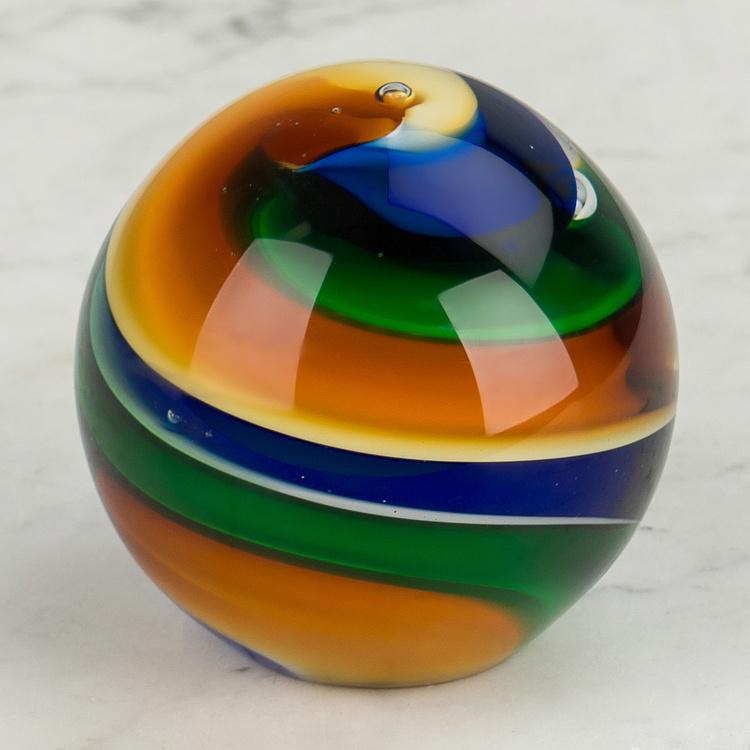 Пресс-папье с разноцветными линиями Glass Paperweight Colored Lines