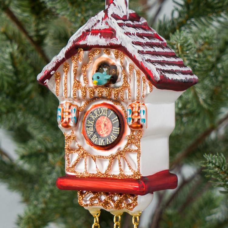 Ёлочная игрушка Часы с кукушкой Hanging Cuckoo Clock 11 cm