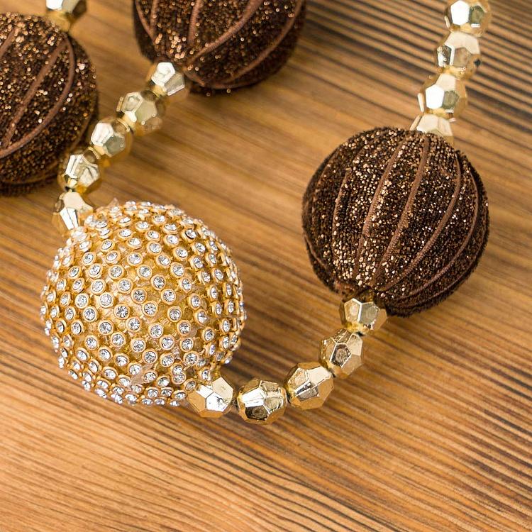 Гирлянда из Золотистых и коричневых шаров Garland With Balls Gold And Brown 182 cm