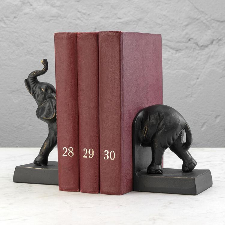 Набор из двух держателей для книг Счастливый слон Bookend Elephant Lucky