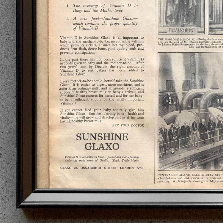 Винтажная газета в раме Таймс, 1 ноября 1928 Vintage Times, Nov 1, 1928