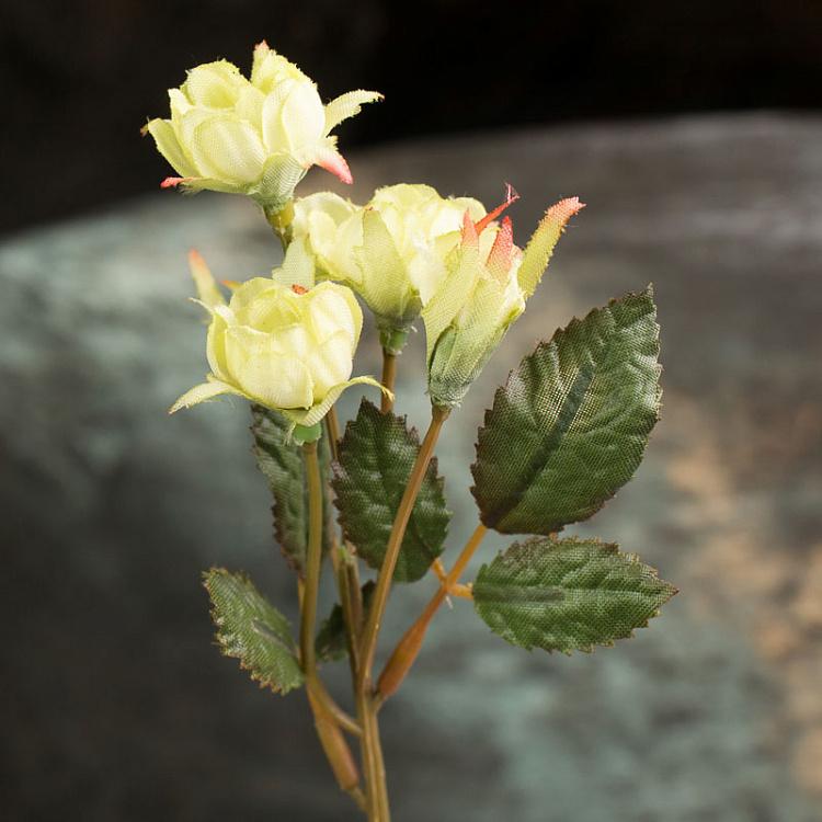Искусственная Мини-роза светло-зелёная Mini Rose Creme/Green 30 cm