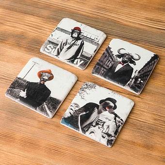 Set Of 4 Stone Coasters Cynocephalus