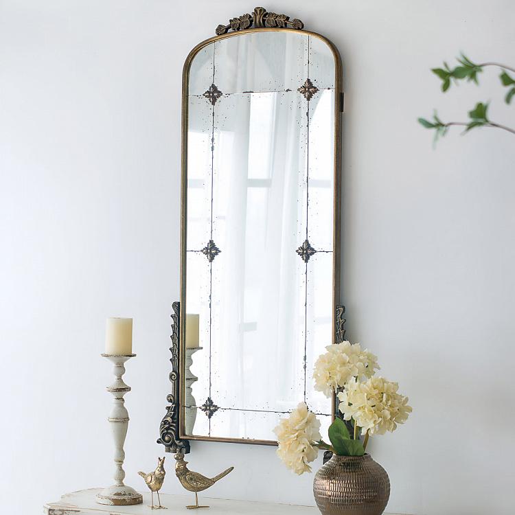 Зеркало с золотистым узором в антикварном стиле Antique Gold Wall Mirror