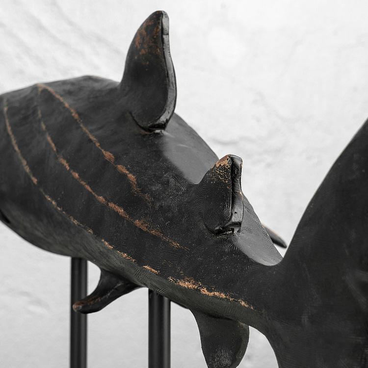 Статуэтка на подставке Чёрная акула, L Black Shark On Metal Base Large
