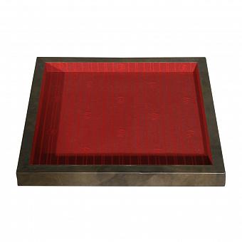 Поднос Boxcar Leather Tray 1 ткань Red Jacquard