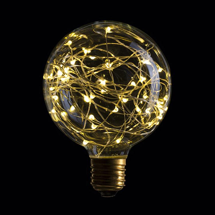 Светодиодная не диммируемая лампа Вечеринка Глобус Старри E27 1,5Вт, прозрачная колба Party Globe Gold Starry E27 1,5W Non Dim