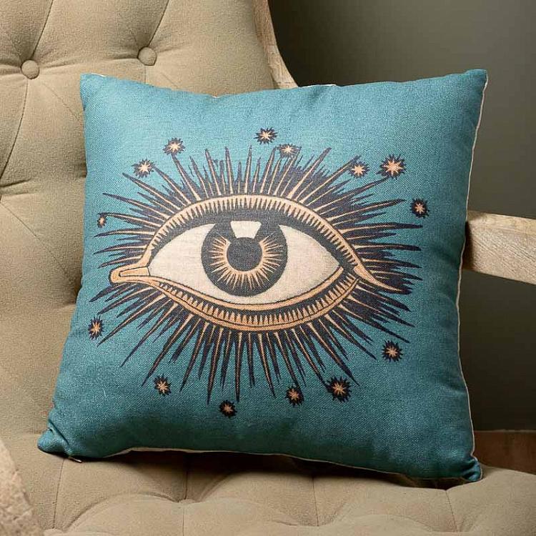 Декоративная голубая подушка Магический глаз Eye Mystic Cushion Blue