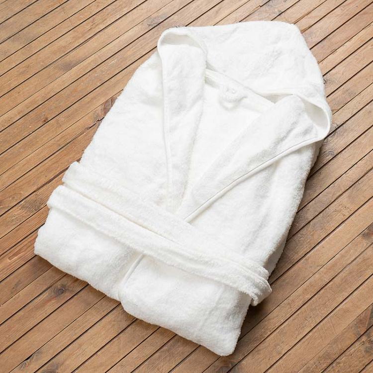 Белый банный халат с капюшоном, размер L	 CL Zero Twist Hooded Robe White L