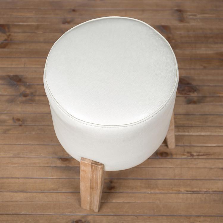 Табурет Цилиндр с двойной стежкой, M F296 Drum Stool Medium With Double Stitch