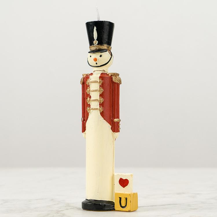 Свеча Солдат в красной форме дисконт Paraffin Candle Soldier In Red Uniform discount