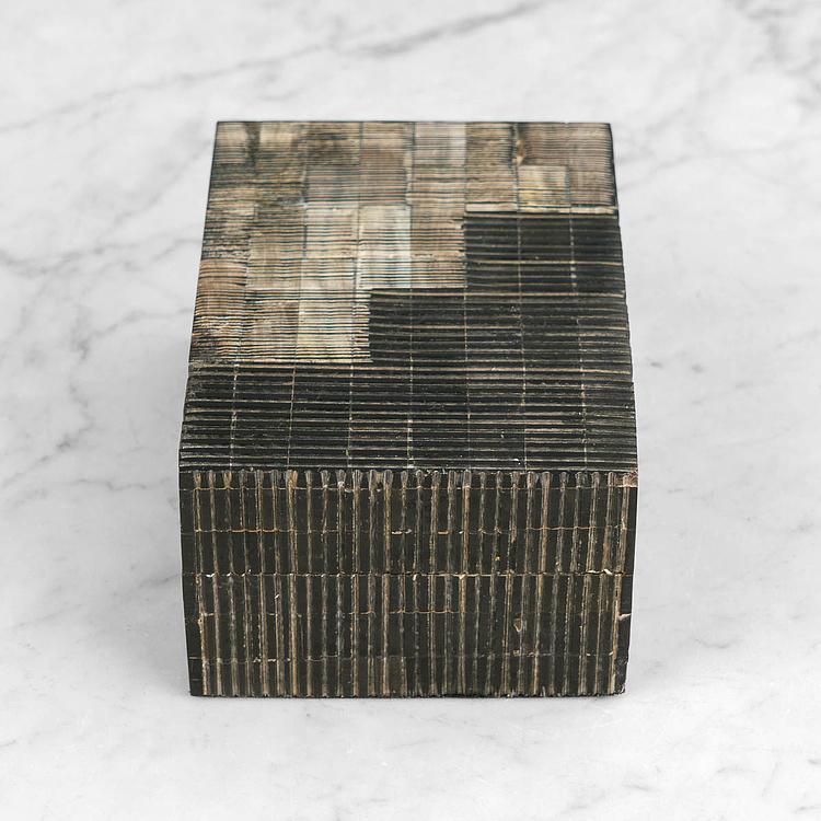 Шкатулка из рога Эмир, S Emir Horn Box Grey And Black Small