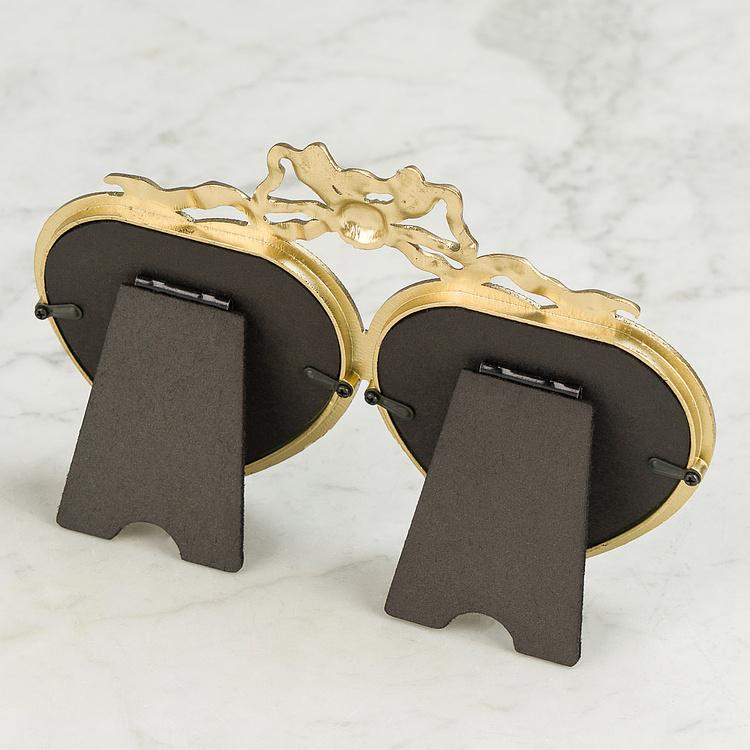 Рамка для фото Двойное сердце Double Heart Golden Photo Frame