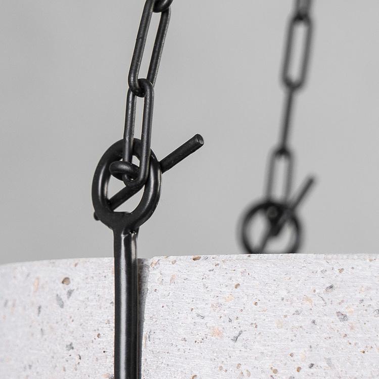 Подвесное серо-белое кашпо-чаша Эффектори Бетон, S Effectory Beton Hanging Bowl White Sand Small