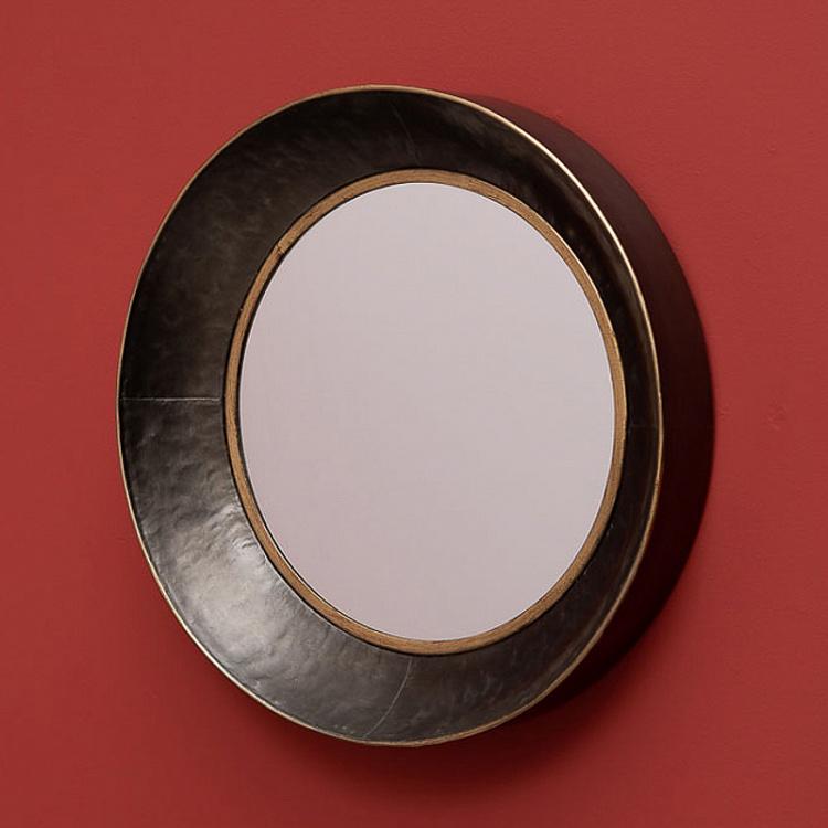 Зеркало в чёрной раме с золотой окантовкой Mirror With Golden Edge