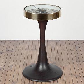 Table Compass With Foot In Leather