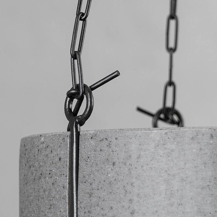 Подвесное тёмно-серое кашпо-чаша Эффектори Бетон, S Effectory Beton Hanging Bowl Dark Grey Small