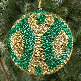 Beads Ball Gold And Green 9 cm