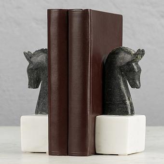 Bookend Marble Horses