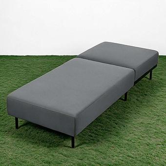 Садовый шезлонг-лежак Chic Lounger, Black акриловая ткань Lead Chine - ракурс 6