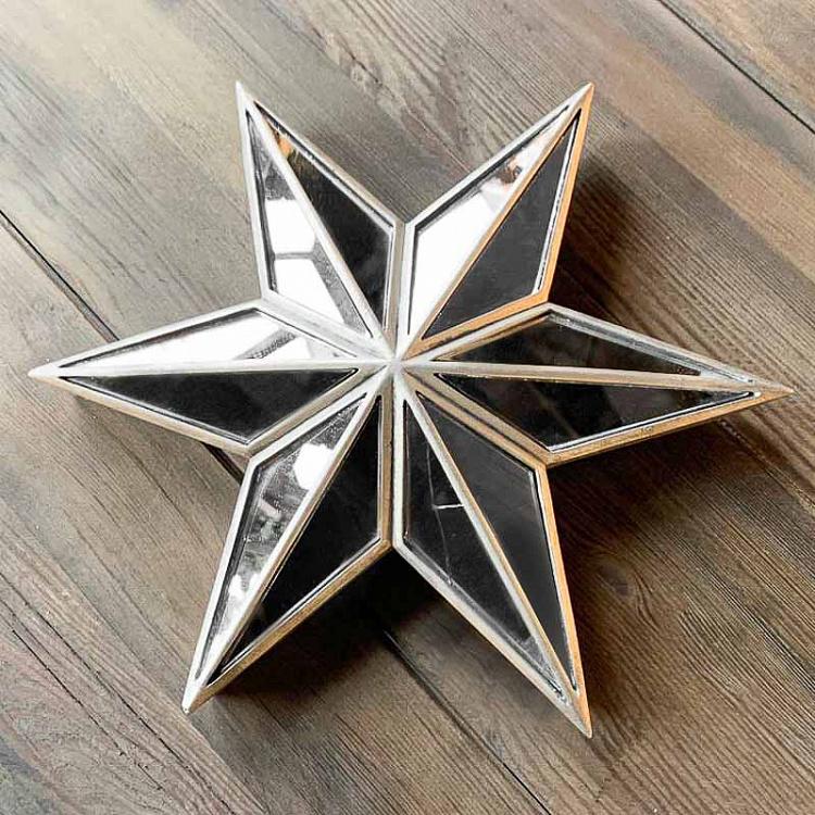 Настенная новогодняя Звезда с зеркальными гранями дисконт Wall Star With Mirrors 28,8 cm discount