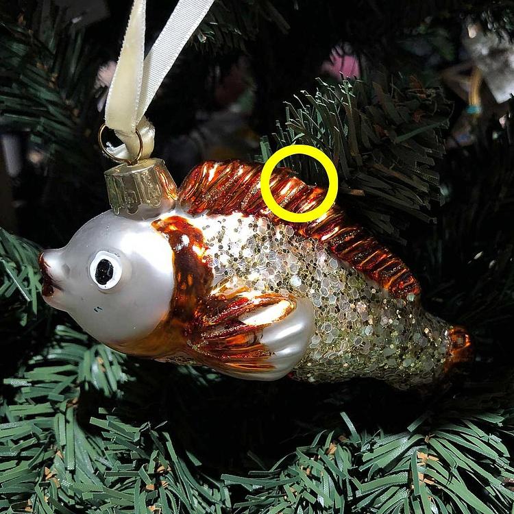 Ёлочная игрушка Золотая рыбка дисконт Glass Fish 11 cm discount