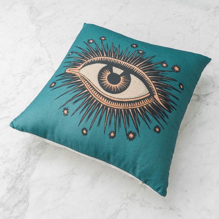 Декоративная голубая подушка Магический глаз Eye Mystic Cushion Blue