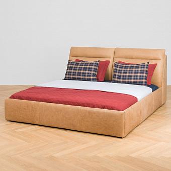 Двуспальная кровать-реклайнер Kosinski Motion Bed US King натуральная кожа Freehand Waxed Nutmeg