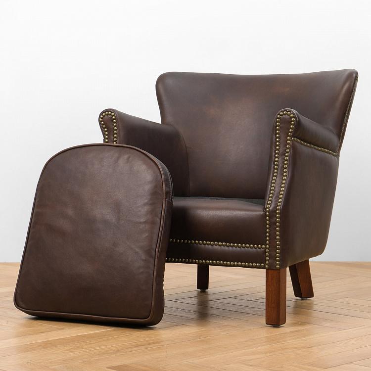 Кресло Поль, красно-коричневые ножки Paul Armchair, Red Brown Wood D