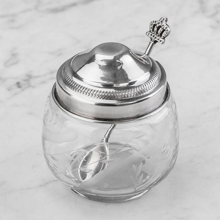 Сахарница и ложка с Короной Small Pot With Crown Spoon