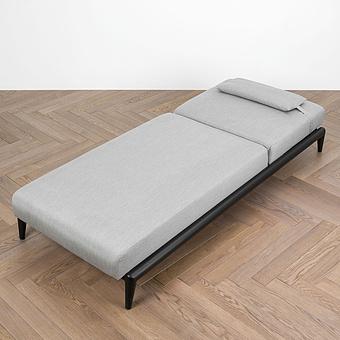 Садовый шезлонг-лежак Dune Lounger, Black акриловая ткань Lead Chine - ракурс 6