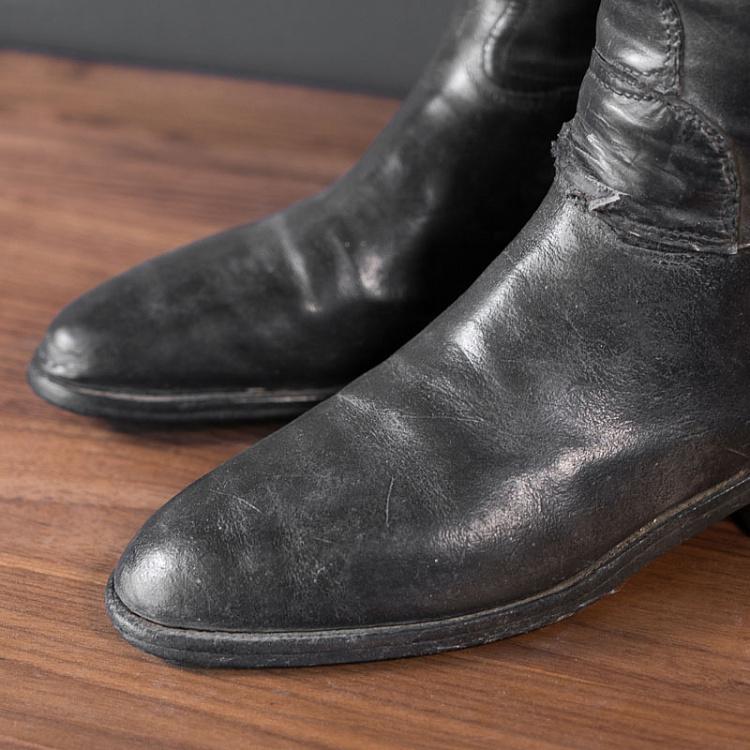 Винтажные сапоги для верховой езды 3 Vintage Black Riding Boots With Shoe Lasts 3