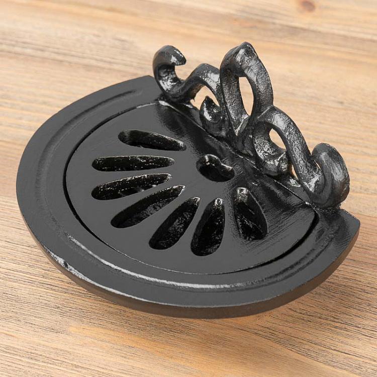 Овальная мыльница чёрного цвета Soap Dish Oval Iron Black