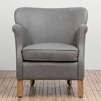 Кресло Greenwich Chair натуральная кожа Freehand Tipped Pewter