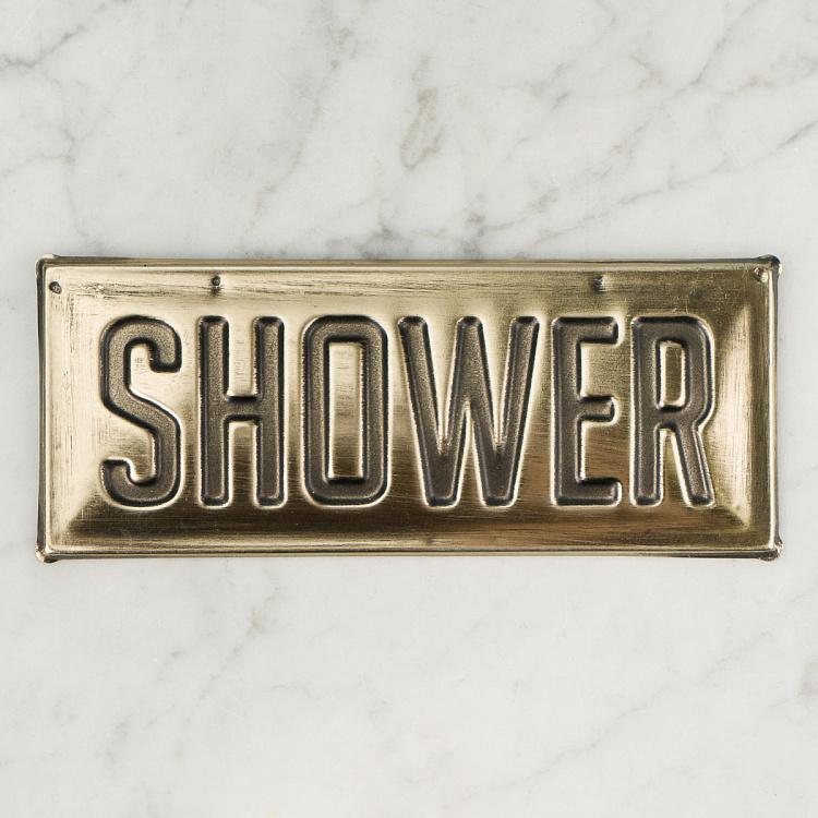 Металлическая табличка Душевая Brass Sign Shower