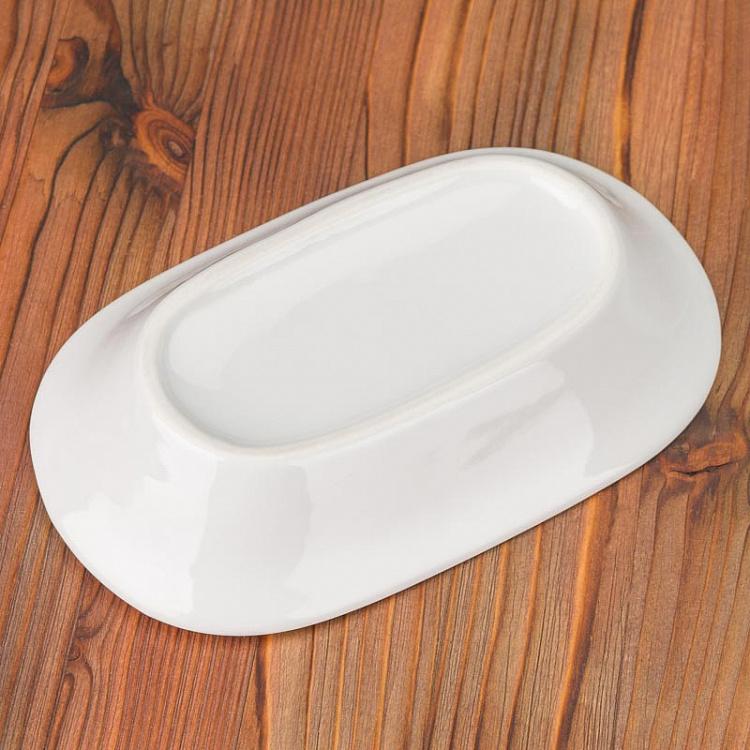 Овальная белая мыльница Soap Dish White