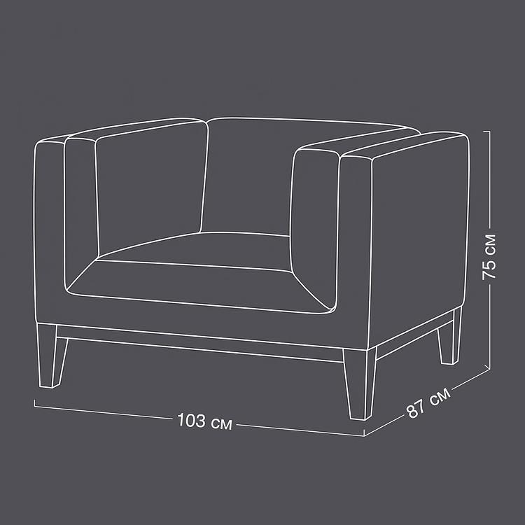 Кресло Bench 1 Seater натуральная кожа Riders Gunmetal - ракурс 11