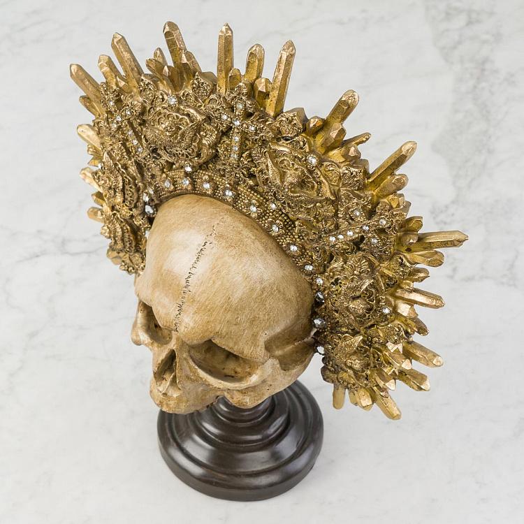 Статуэтка Череп в золотистом кокошнике Skull In Kokoshnik