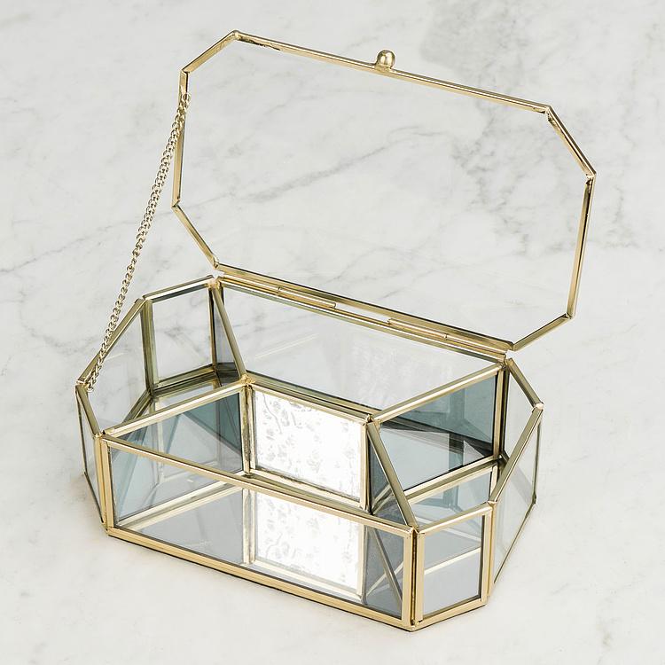 Многогранная стеклянная шкатулка Blue Glass Box