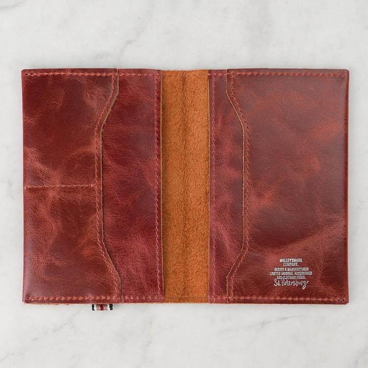 Рубиновая кожаная обложка для паспорта Passport Cover, Mogok Rubens