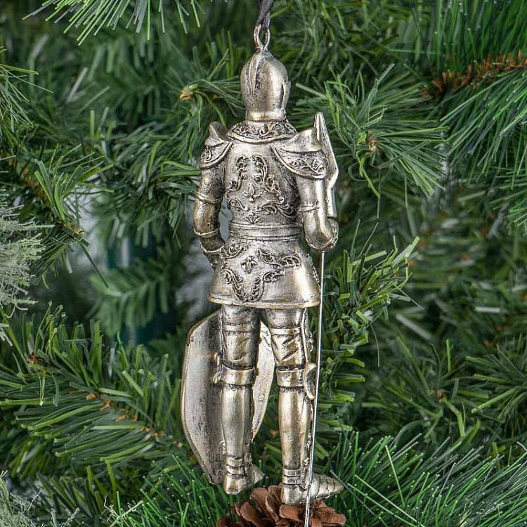Ёлочная игрушка Серебряный рыцарь Knight Silver 15 cm
