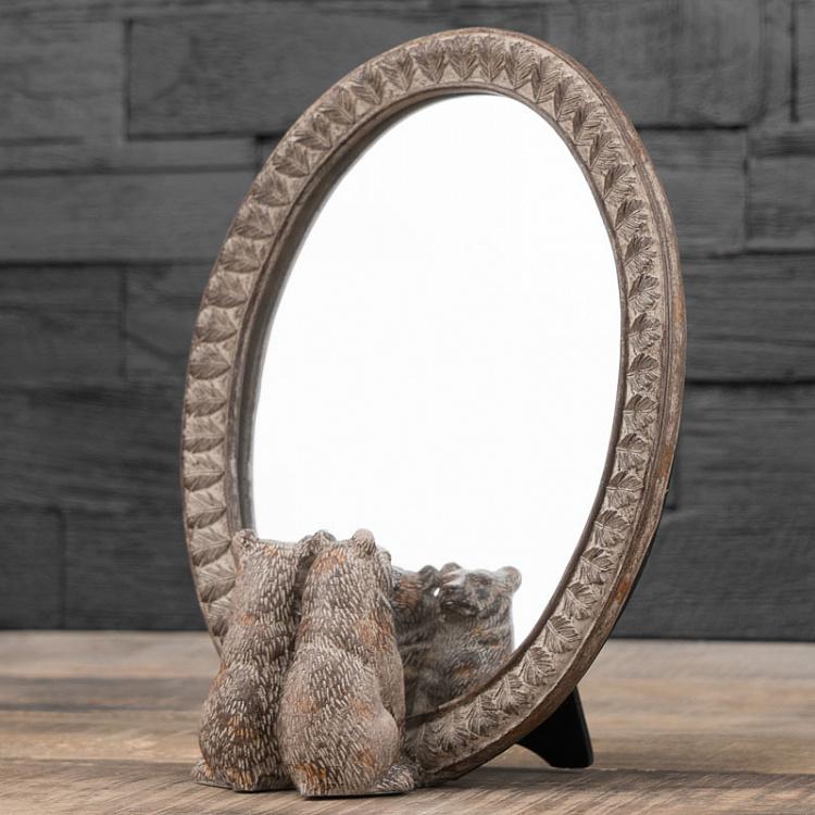 Овальное настольное зеркало Два медведя Mirror With 2 Bears Looking