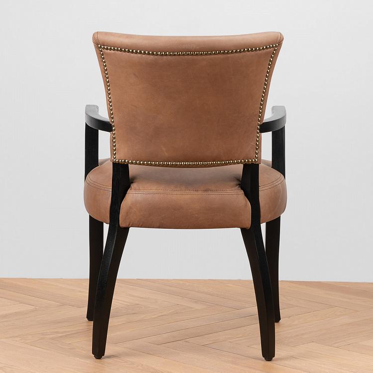 Стул Мими с подлокотниками, чёрные ножки Mimi Dining Chair With Arms, Black Wood