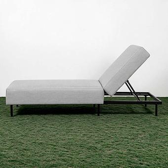 Садовый шезлонг-лежак Chic Lounger, Black акриловая ткань Lead Chine - ракурс 3