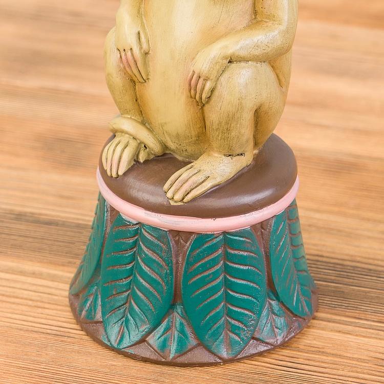 Подсвечник бежево-розово-зелёный Обезьяна Monkey Candle Holder Brown-Green-Pink