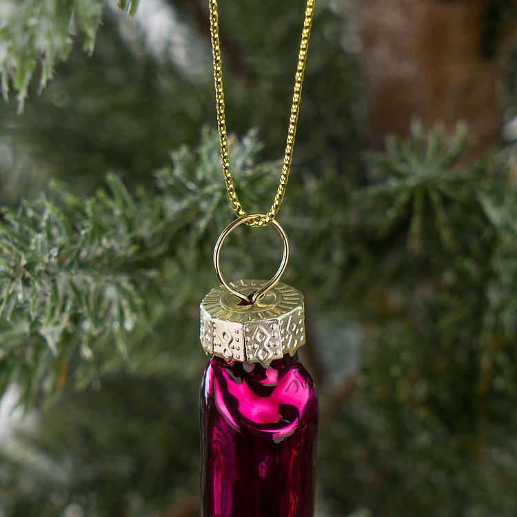 Ёлочная игрушка Губная помада Glass Lipstick Gold Black 11 cm